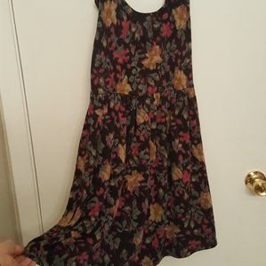 Black stretchy swing dress | floral print